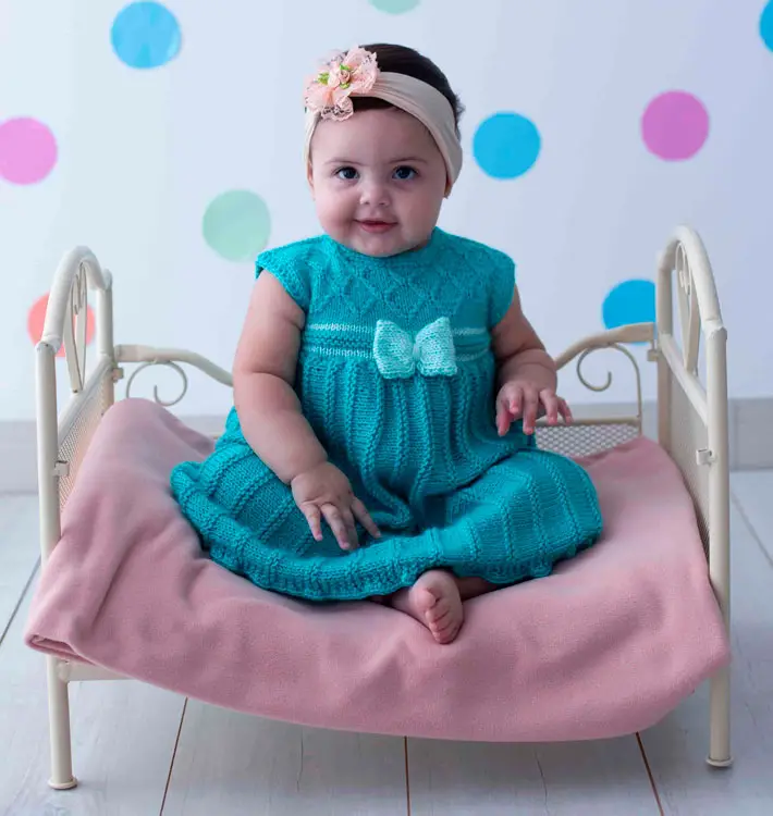 Vestido para bebê em crochê Tiffany