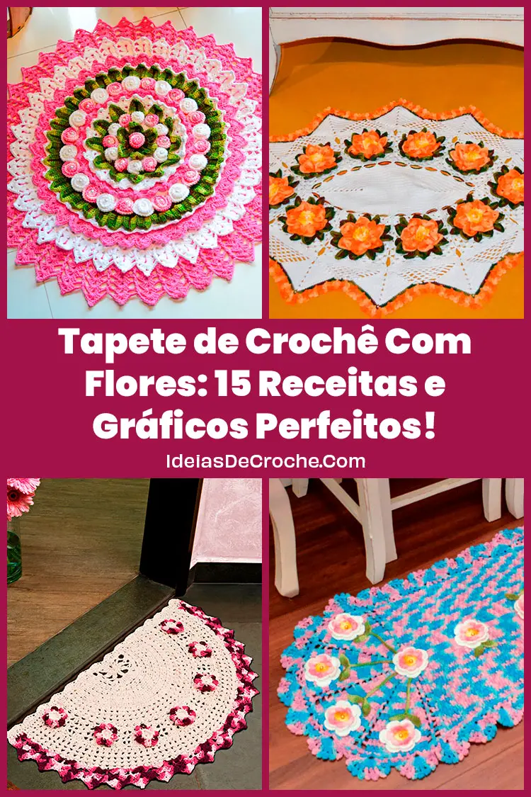 Tapete de Crochê Com Flores
